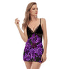 Purple Stained Glass Cami Night Dress With Lace (FWS)