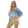 Beach Day Vintage Square Fringed Shawl (FWS)