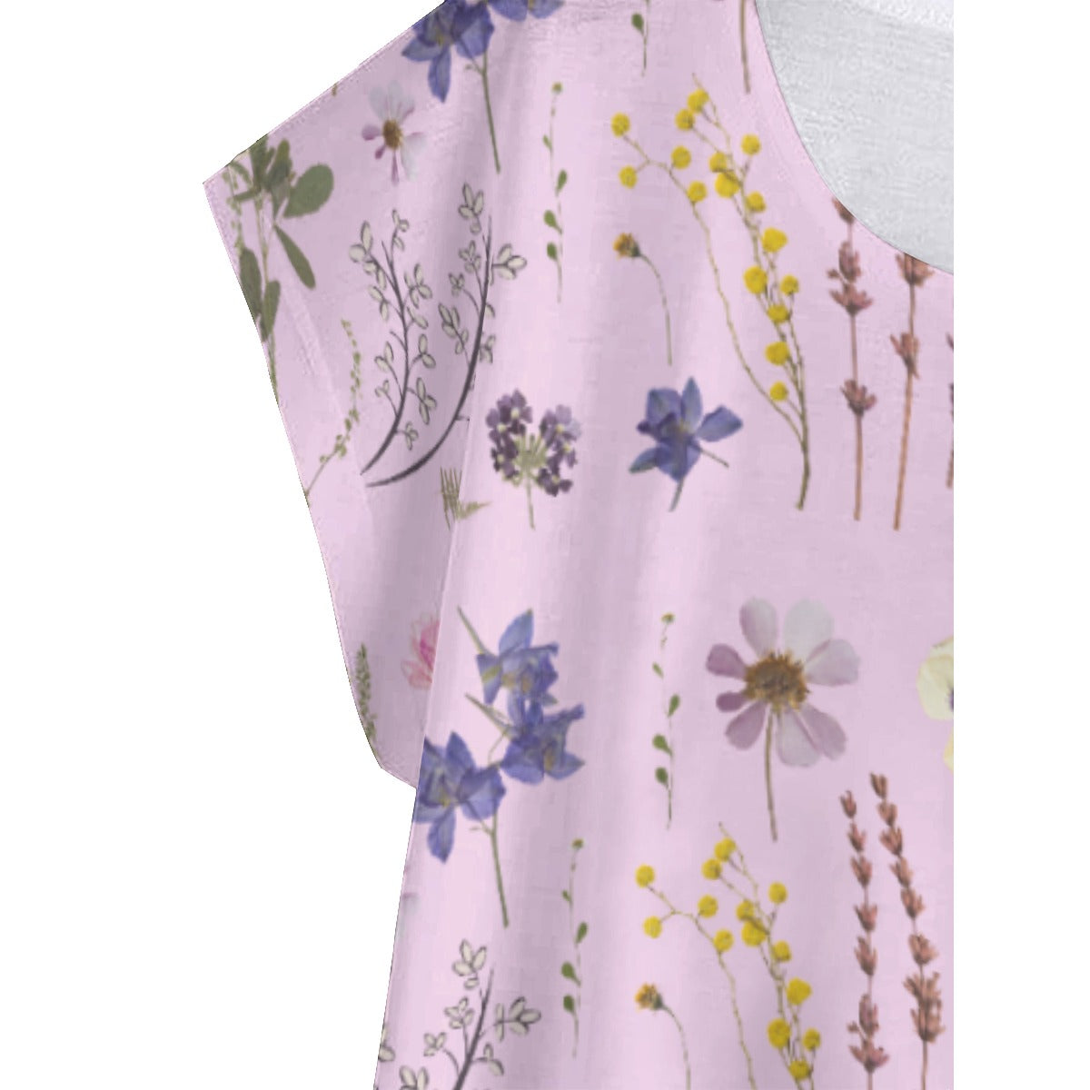 Wildflowers Pink Curved Hem Top Large to 5 XL (FWS)