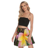 Tri Colour Frangipani 02 Mini Skater Skirt up to 3 XL