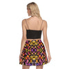 Black Pinky Leopard Mini Skater Skirt No Pockets up to 3 XL (FWS)