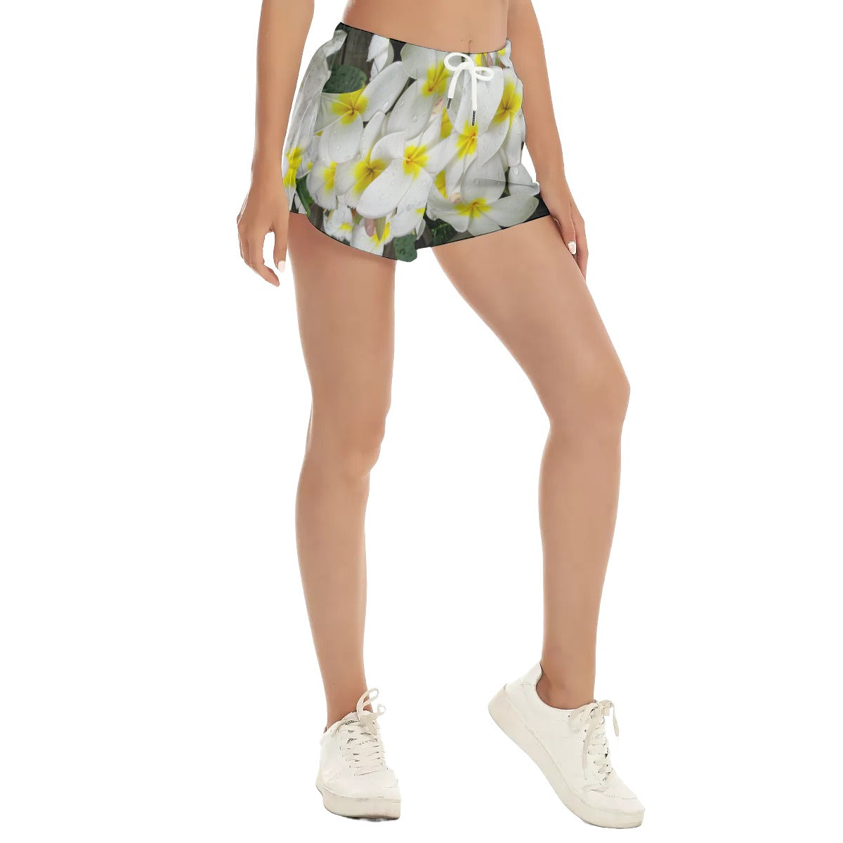 Fresh White Frangipanis Beach Shorts up to 5 XL