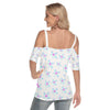 Blue Frangipanis Top With Criss Cross Straps up to 4 XL (FWS) 4