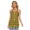 New Sunflower Criss-Cross Open Back Tank Top up to 5 XL (FWS)