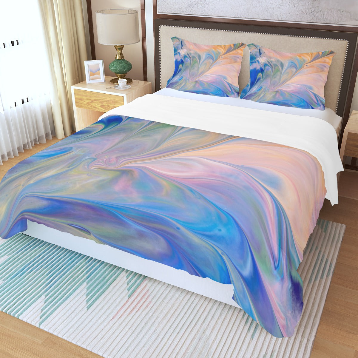 Painted Perfection Three Piece Bed Cover Set