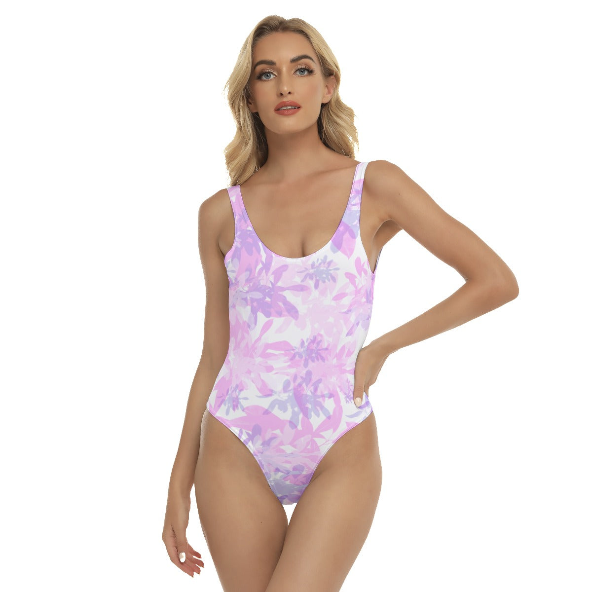 Pink & Purple Leaves Swimsuit up to 3 XL (FWS)