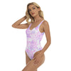 Pink & Purple Leaves Swimsuit up to 3 XL (FWS)