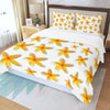 Yellow Frangipanis White Three Piece Bed Cover Set