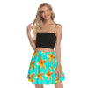 Yellow Frangipanis Aqua Mini Skirt No Pockets up to 3 XL (FWS)