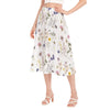 Wildflowers White Women's Long Chiffon Skirt up to 2 XL (FWS)