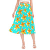 Yellow Frangipanis Aqua Chiffon Skirt No Pockets up to 2 XL (FWS)