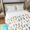 Colourful Feathers Three Piece Bed Cover Set