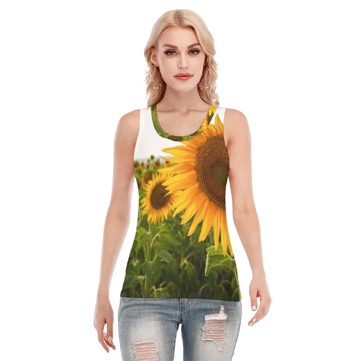 Sunflowers Women's Skinny Sport Tank Top