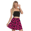 Hot Pink Leopard Mini Skater Skirt No Pockets up to 3 XL (FWS)