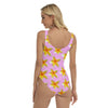 Yellow Frangipanis Pink Women's Swimsuit up to 3 XL