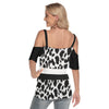 Black & White Leopard Stripes Top with Criss Cross Straps up to 4 XL (FWS)