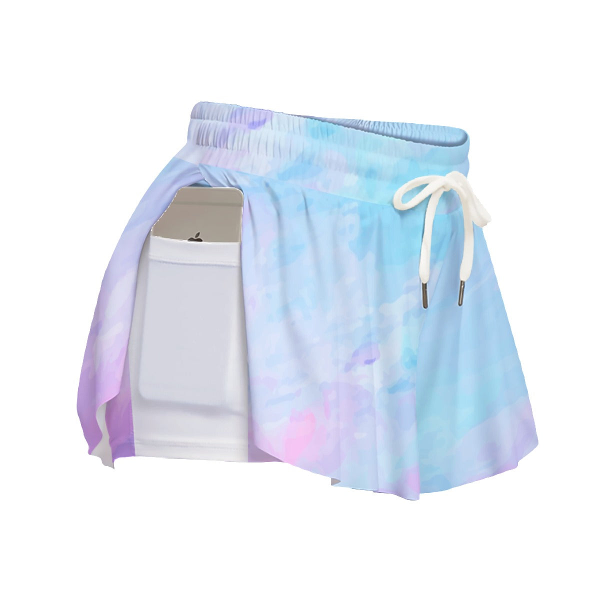 Pink n Blue Paint Sports Skirt / Shorts With Pockets up to 3XL (FWS)