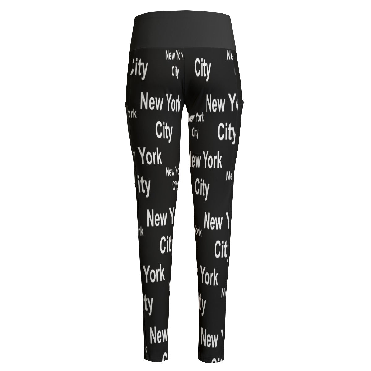 New York City Black High Waist Leggings With Side Pockets up to 6 XL