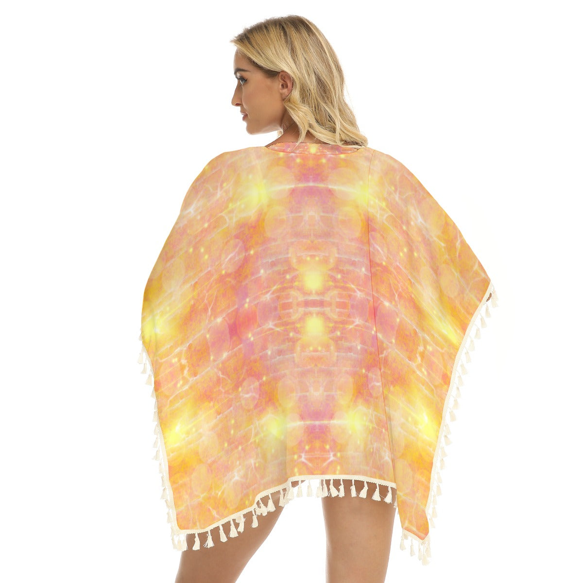 Yellow Love Square Fringed Shawl (FWS)