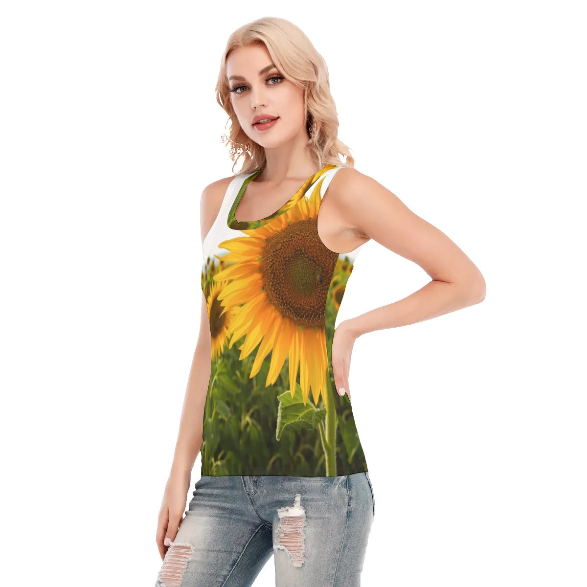 Sunflowers Women's Skinny Sport Tank Top