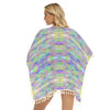 Rainbow Ocean Square Fringed Shawl up to 2 XL (FWS) 3