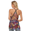 Burgundy Colours Criss-Cross Open Back Tank Top up to 5 XL (FWS)