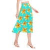 Yellow Frangipanis Aqua Chiffon Skirt No Pockets up to 2 XL (FWS)