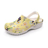 Yellow Daisies with Purple Butterflies Women's Rubber Clogs