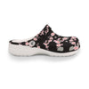 Japanese Pink Flowers Dark Women's Rubber Clogs