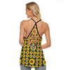 New Sunflower Criss-Cross Open Back Tank Top up to 5 XL (FWS)