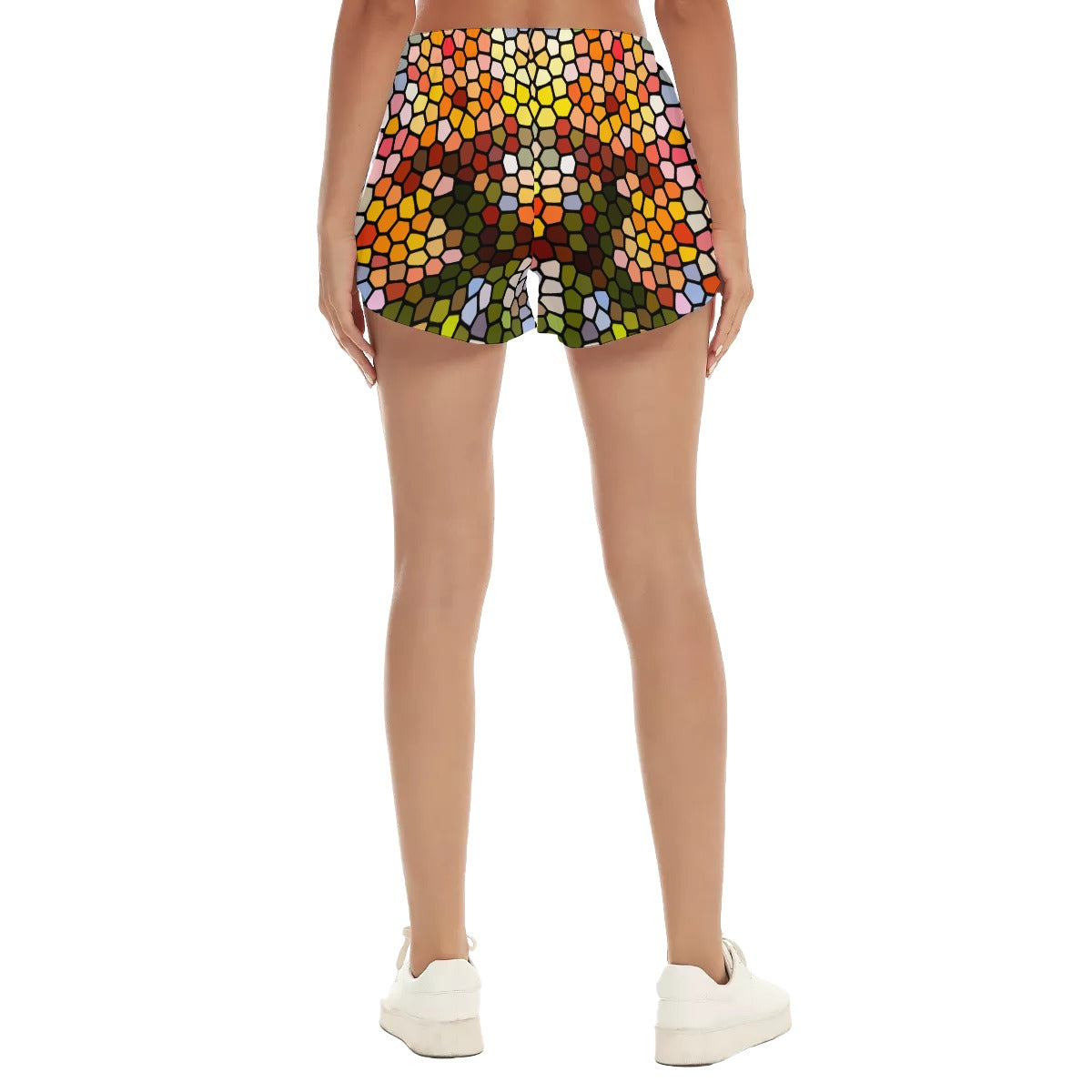 Fresh Frangipanis Stained Glass Beach Shorts with Pockets up to 5 XL