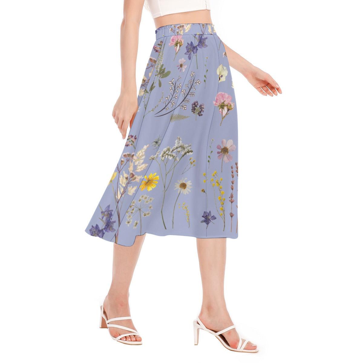 Wildflowers Lilac Women's Long Chiffon Skirt up to 2 XL (FWS)