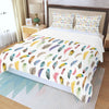 Colourful Feathers Three Piece Bed Cover Set