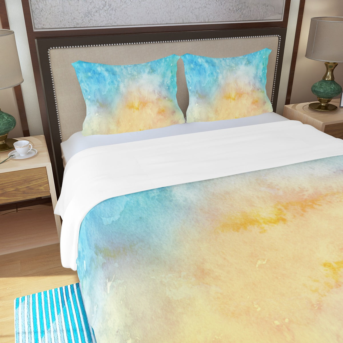 Ocean Sunset Three Piece Bed Cover Set