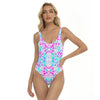 Pink Purple Aqua Spots Swimsuit up to 3 XL (FWS)