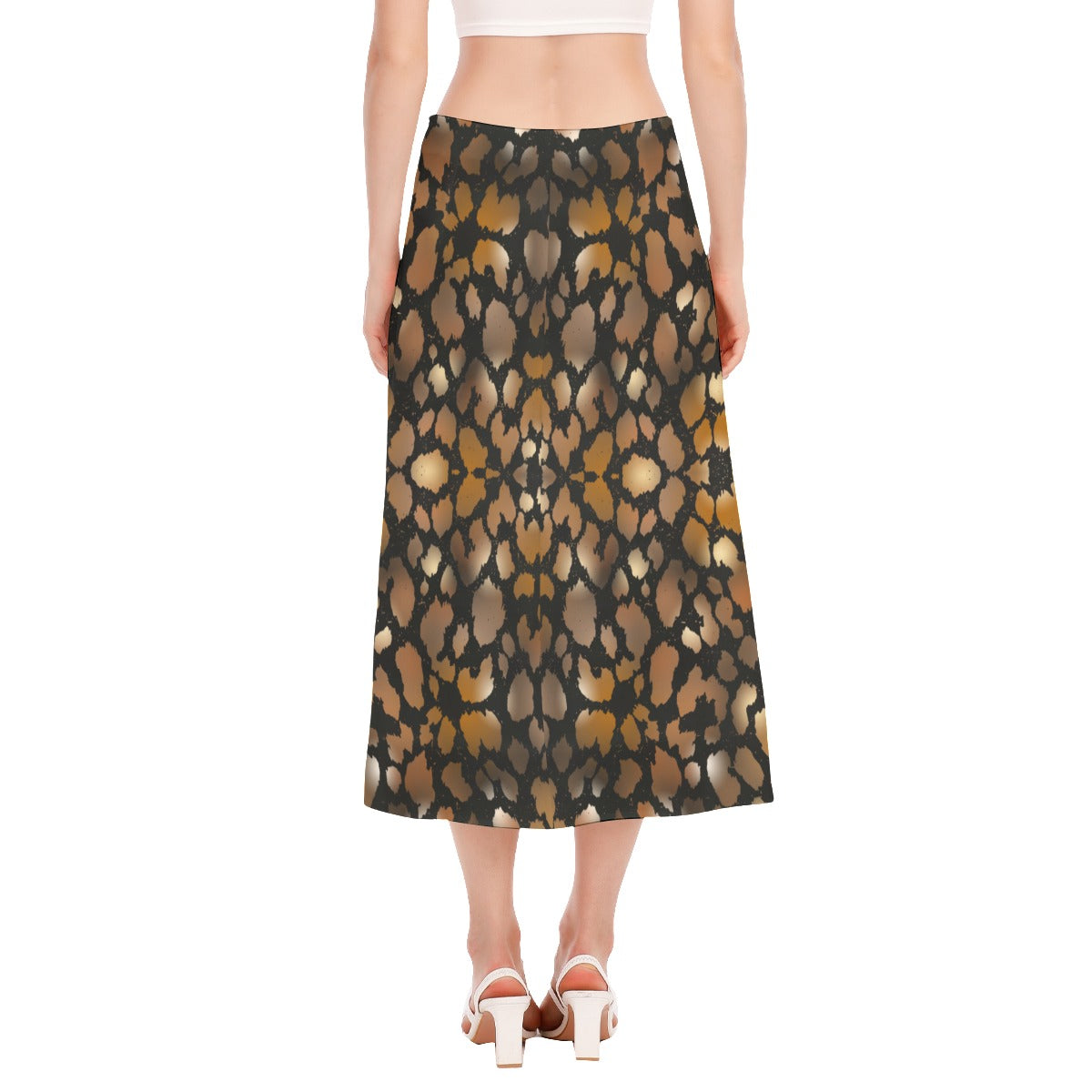 Animal Print High Slit Long Skirt up to 2 XL (FWS)