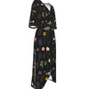 Wildflowers Black Long Dress up to 3 XL (FWS)