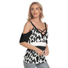 Black & White Leopard Stripes Top with Criss Cross Straps up to 4 XL (FWS)