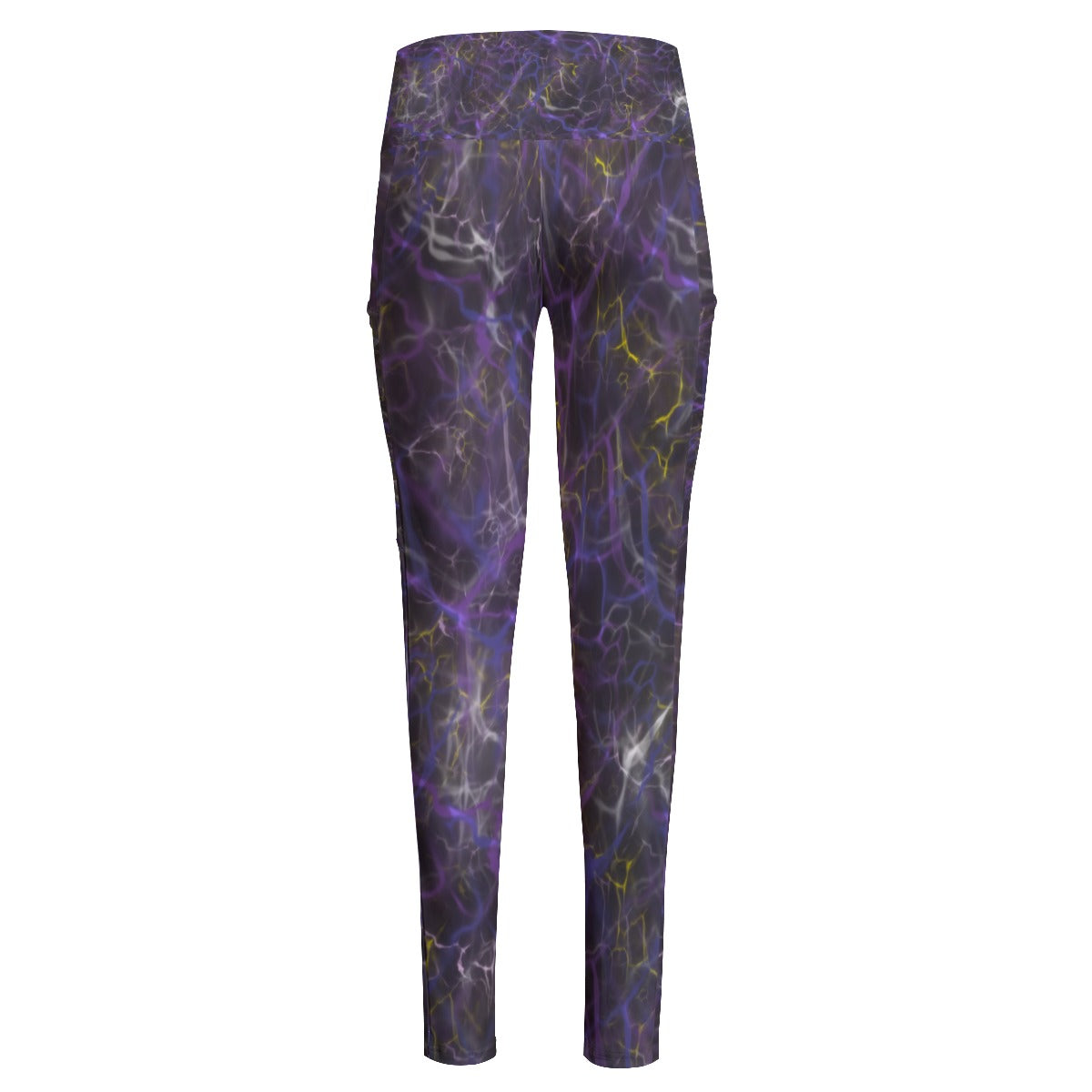 Stormy Purple High Waist Leggings With Side Pockets up to 6 XL