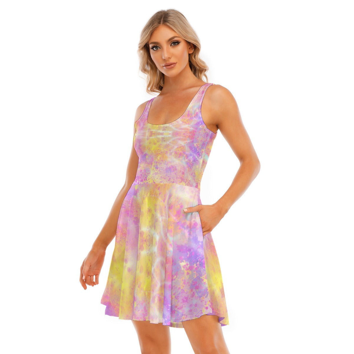 Pretty Pastels Tank Vest Dress with Pockets up to 5 XL (FWS)