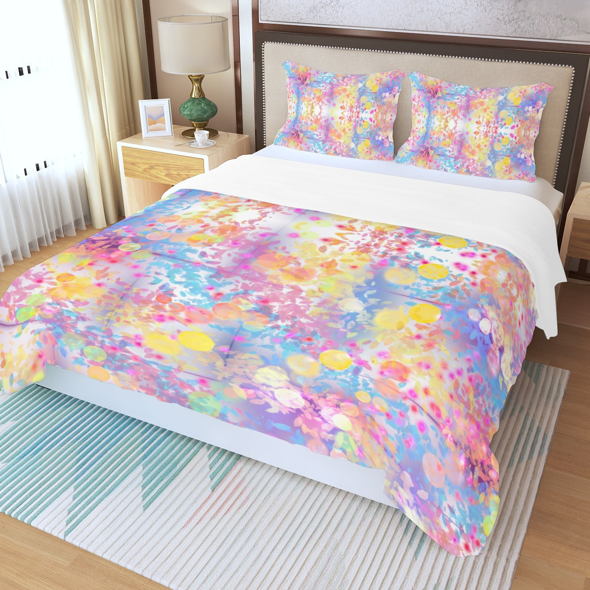 Leafy Dreams Three Piece Bed Cover Set