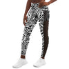 Black & White Daisies Mesh Panel Side Pockets Leggings (FWS)