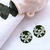 White Frangipanis Round Wooden Earrings (FWS)