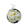 Fresh White Frangipanis Round Wooden Earrings (FWS)