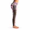 Baby Pink Leopard Plus Mesh Panel Side Pockets Leggings (FWS)