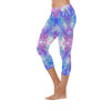 Blue Pink Aqua Capri Leggings up to 5 XL