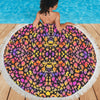 Black Pinky Leopard Circular Beach Shawl / Blanket (FWS)