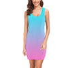 Ombre Aqua Pink Sleeveless Tank Dress up to 3 XL (FWS)