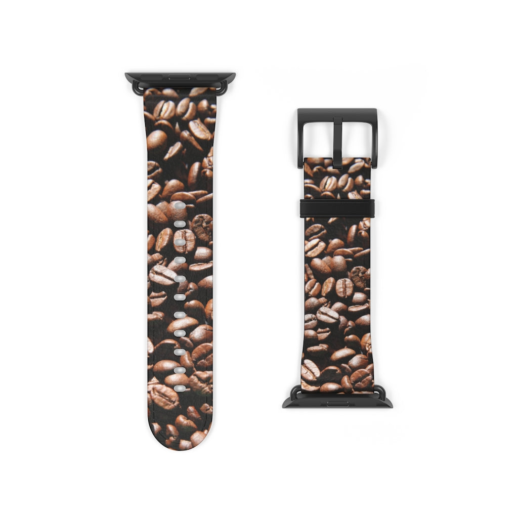 Coffee Beans Apple iWatch Strap Vegan Leather