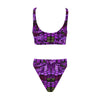 Purple Stained Glass Sport Top & High-Waisted Bikini up to 5 XL (FWS)